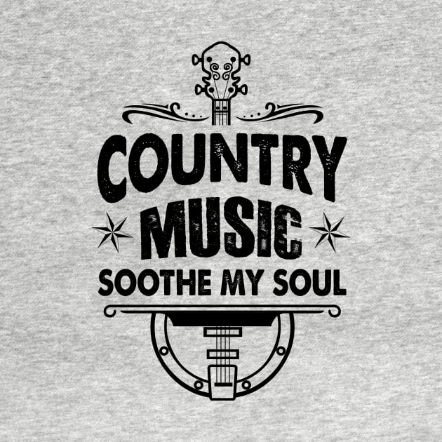 Country Music Soothe The Soul Guitar by AnnetteNortonDesign